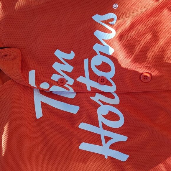 Tim Hortons Timbits Jersey #31 Youth Size Medium Button Up Short Sleeve ORANGE - Picture 7 of 7